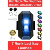 7 Renkli Şarjlı Bisiklet Motosiklet Drone Scooter Araba İçin Flaşör Lamba Yanıp Sönen Led İkaz Işığı