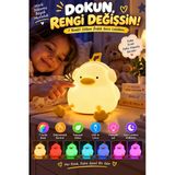 7 Renkli Silikon Ördek Gece Lambası Dokunmatik Led Çocuk Odası Komodin Ve Masa Aydınlatması Masaüstü