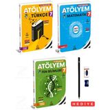7.sınıf Atölyem Yeni Müfredata Göre Türkçe-Matematik-Fen Bilimleri Soru Bankası Tadında 3 Kitap Set Kalem Seti Hediyeli