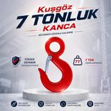 7 Ton Kuşgöz Kanca Çelik Yük Kaldırma Kancası Vinç Halat Zincir Bağlantı Kancası Ağır Hizmet