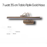 7 Watt 35CM Banyo Ayna Üstü Tablo Aplik - Altın