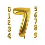 7 Yaş Doğum Günü Parti Kutlama Rakam Folyo Balon Altın Renk 36 Cm 16 Inç