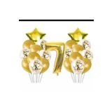 7 YAŞ GOLD KONFETİLİ ŞEFFAF BALON SETİ DOĞUM GÜNÜ SETİ