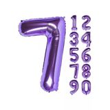 7 Yaş Mor Renk Rakam Folyo Balon 7 Yedi Rakam Mor Renk Helyum Uçan Folyo Balon 76 Cm Rakam Balon
