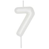 7 Yaş Parlak Inci Beyazi Şik Mum 12 Cm, 41110001110143