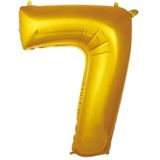 7 Yaş Rakam Folyo Balon, Altın Rengi, Doğum Günü Parti Süslemesi