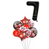 7 Yaş Siyah Rakam Balonlu Şimşek Mcqueen Balon Seti Arabalar