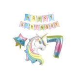 7 Yaş Unicorn Folyo Balon Set