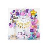 7 Yaş Unicorn Lüks Makoron Renkler Balon Zincir Doğum Günü Parti Seti Süsü, 789555421016