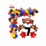 7 Yaş,Yarış Araba Motorsiklet Temalı Doğum Folyo Balon Seti Doğum Günü Süsü