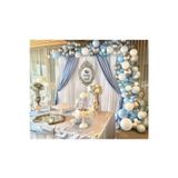 70 Adet 12 inç A. Beyaz-Gümüş Balon + 5mt Balon Zinciri