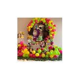 70 Adet Metalik Balon Ve 5 Mt Balon Zinciri (yeşil - Fuşya - Sarı) Maşa Ile Koca Ayı Konsept Balon