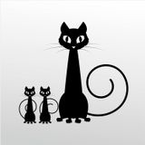 70 cm Aile Kedisi Folyo Sticker