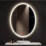 70 cm (çap) Buğu Çözücülü Kumlamalı Yuvarlak Banyo Aynası