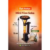 70 Cm Mini Füze Pelet Keyif Sobası Yakıt Ve Zaman Ayarlı Tepsili, Pürmüz Pelet Hediyeli