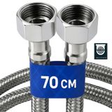 70 Cm Paslanmaz Çelik Örgülü Flex Hortum 3/8"x3/8" Klozet& ... Gri - Gümüş