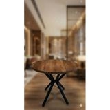 70 Cm Siyah Metal Ayak 2-3 Kişilik Yuvarlak Masa Mutfak Masası Balkon Masası Kafe Masası Ofis Masası Barok Ceviz