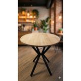 70 Cm Siyah Metal Ayak 2-3 Kişilik Yuvarlak Masa Mutfak Masası Balkon Masası Kafe Masası Ofis Masası Safirmeşe