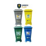70 Litre Plastik Geri Dönüşüm Kutusu Geri Dönüşüm Kovası / Sıfır Atık Kutusu A Kalite Siyah 4 Adet Çok Renkli