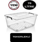 70 Lt Tekerlekli Saklama Kutusu 70 Lt Tekerlekli Saklama Kabı Büyük Depolama Kutusu Büyük Saklama büyük boy