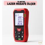70 Metre Lazer Metre Mesafe Ölçer Hassas Dijital Inşaat Ölçüm Aleti Alan Ölçer Lazerli Öl�