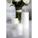 70 Saat Yanar Beyaz Silindir Mum Vanilya Kokulu Çap 7cm Boy 6-9-12CM 3 Adet - Seçenek 1