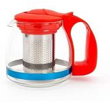 700 Ml Süzgeçli Cam Çaydanlık Üstü Demlik Kırmızı
