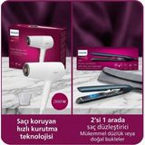 7000 Serisi Saç Düzleştirici, Argan Yağı Katkılı, Thermoprotect Teknolojisi, BHS732/00 Philips Saç Kurutma Makinesi, Thermoshield Isı Koruma - Turkuaz - SAÇ DÜZLEŞTİRİCİ