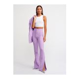 7002 Yırtmaçlı İspanyol Paça Pantalon Lila