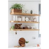 70cm 3lü Masif Duvar Rafı Kütüphane Kitaplık Banyo Ve Mutfak Düzenleyici 70x15cm 3lü 70x15