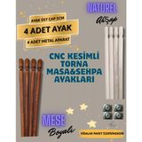 70CM 5cm Üst Çap Cnc Kesimli Torna- Masa Sehpa Ayakları - Ahşap - Bej - AÇILI APARAT