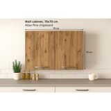 70LİK Atlas Çam Üst Modül, Mutfak Dolabı, Çok Amaçlı Dolap, Kiler Dolabı - 70 cm