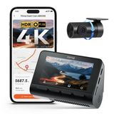 70Mai A800se Dashcam Araç Ön Arka 4K Hdr 2160P+1080P, Çift Araç Kamerası 3" Ips, F1.55 Açıklıklı Gece Görüşü, 210S Buffer Acil Durum Ön Kayıt, Park İzleme (Micro Sd Kart Dahil Değil)