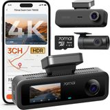 70Mai T800e 4K Dashcam Araba 3 Kanallı, 4K+1080P+1080P Ön Arka İç 3 Kanallı Araç Kamerası, Hdr F1.55, Ir Gece Görüşü, 24H Park İzleme, Gps, G-Sensor, Wifi 6, 64Gb Sd Kartlı Süper Kapasitör