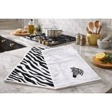 %70Pamuk %30 Polyester Faralya Life 30*50 Pamuklu Zebra-Kaplan Desenli 2 Li Mutfak El Havlusu Yüksek Emicilik - Çok Renkli - 30 x 50 cm