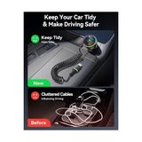 70W 3 Portlu 2*type-C 1*usb-A Spiral Kablolu LED Işıklı Araç Içi Hızlı Şarj Cihazı