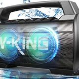 70W Hifi Bluetooth Hoparlör, W-KING D10 Taşınabilir Bluetooth Hoparlörler ile LED ışıklı, Power Bank, IPX6 su geçirmez için Outdoor, Ses Bombası ve Süper Bas, Mikrofon, Micro SD Kart, AUX Bağlantılar