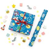 70x100 cm Çocuklara Özel Premium Hediye Paketleme Kağıdı 2'li Set | Eğlenceli Tema, Kalın, Kolay Sarılır, Özel Kutuda Rulo Gönderim | M7