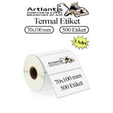 70x100 mm Barkod Etiketi Yapışkanlı 3 Adet Rulo Etiket Termal Barkot Terazi Etiketi 500 lü Barkod Yazıcılarına Uyumludur