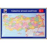 70x100 Türkiye Siyasi Haritası Alüminyum Çerçeve Tablo Pano