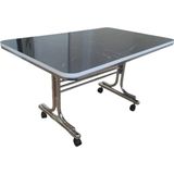 70X110 Siyah Krom Nikel Kaplamali Tekerlekli Orta Sehpa Metal Masa - Seçenek 1