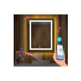 70x120 cm Bluetoothlu Buğu Çözücülü Dokunmatik Işıklı Kumlamalı Banyo Aynası