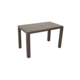 70X120 Plastik Hasirli Rattan Efektli Plastik Masa Aci Kahve