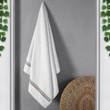 70X140 Piko Nakışlı Çeyizlik, Hediyelik İkili Banyo Havlusu - 70 x 140 cm - Kahve
