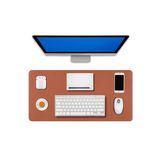 70x30 L Deri Mouse Pad,Ofis Mouse Pad,Masa Matı Sümen,Konforlu Mouse Pad,Çift Yönlü Mouse Pad Kahverengi