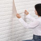 70X38cm Kendinden Yapışkanlı 3D Beyaz Duvar Kaplama Kağıdı Paneli