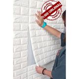 70X7 cm Duvar Paneli Beyaz 3D Dekoratif Kendinden Yapışkanlı Esnek Duvar Kağıdı Kaplama Köpük