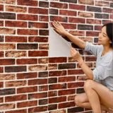 70x70cm 1 Adet Kendinden Yapışkanlı Çok Renkli Taş Tuğla Desen Salon Ofis Duvar Kağıdı Paneli Nw149