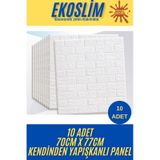 70X77 Cm 10 Adet Ekoslim 2Mm Kendinden Yapışkanlı Sünger Tuğla Duvar Kağıdı Paneli Ev Ofis Kaplama