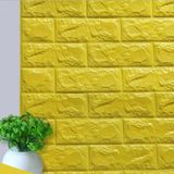 70x77cm(0.53m2) Kendinden Yapışkanlı 3D Sarı Renkli Duvar Kağıdı Paneli NW138